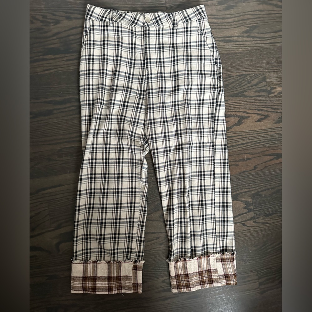 BNWT ZARA PLAID CUFFED TROUSERS!